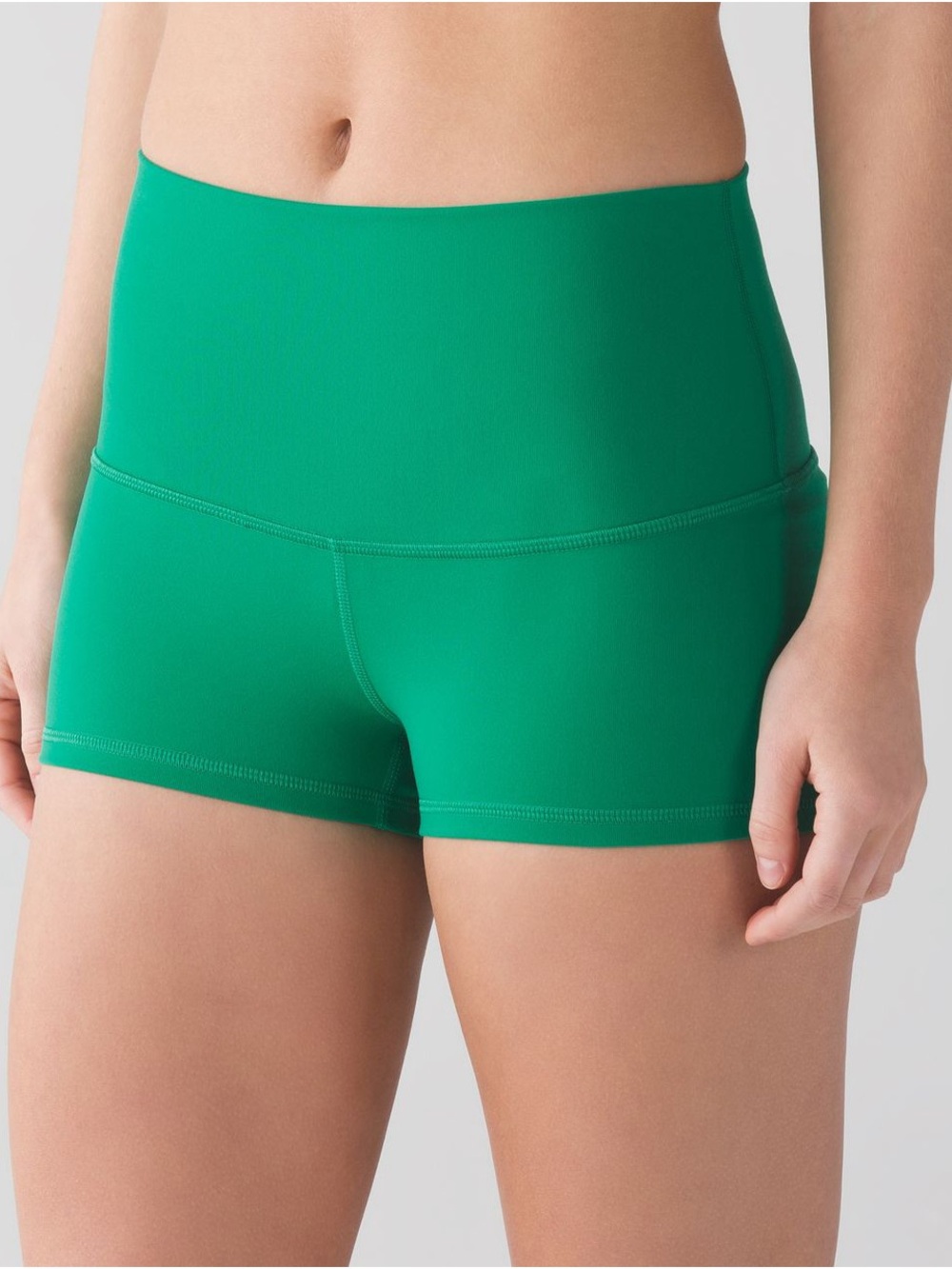 Lululemon Green Boogie Roll Down Athletic Shorts Size Small Stretchy